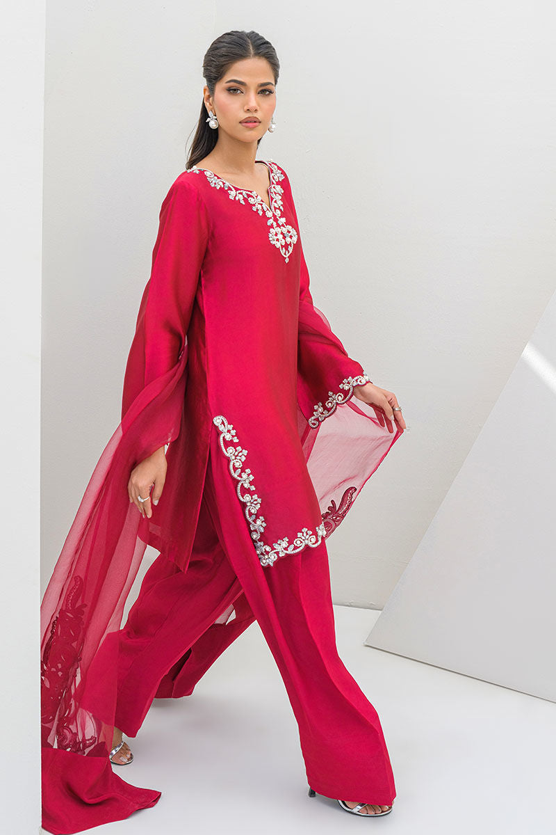 Fatima Khan | Serene Eid Luxe Pret | Ruby Rouge - Official Fatima Khan stockist in UK - Sakeena London