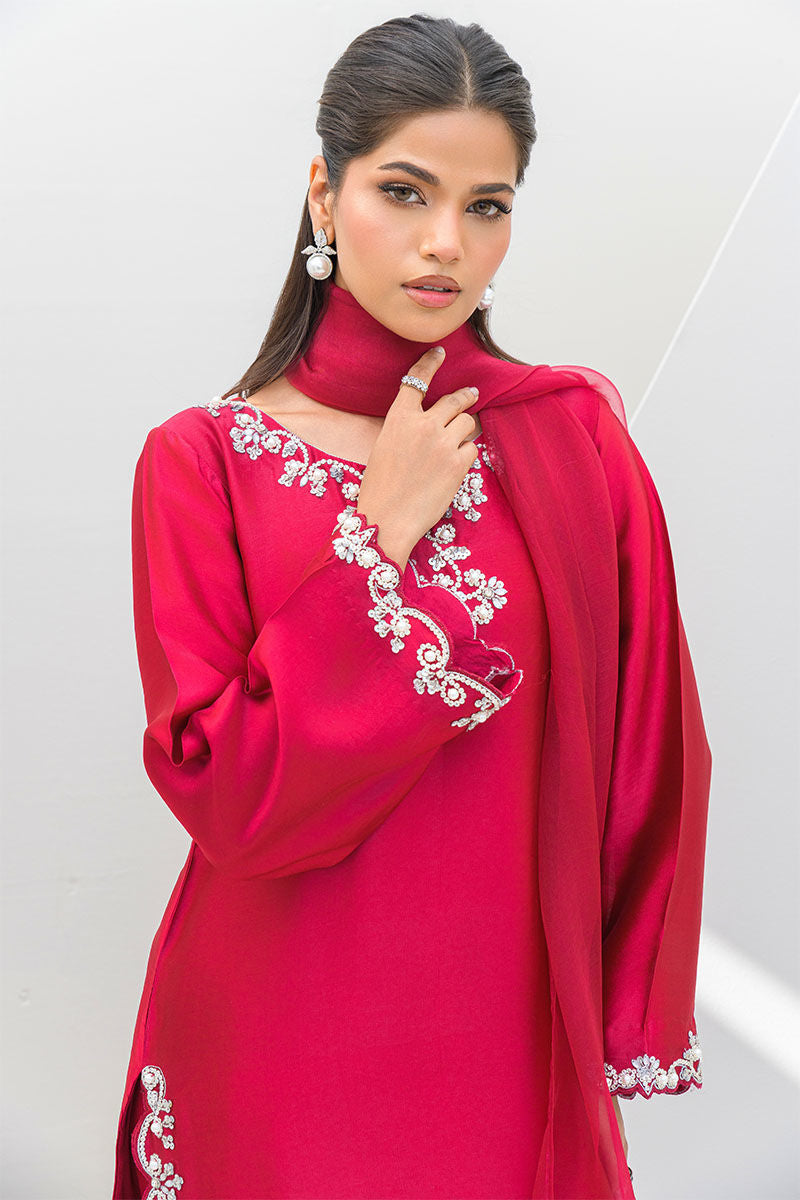 Fatima Khan | Serene Eid Luxe Pret | Ruby Rouge - Official Fatima Khan stockist in UK - Sakeena London