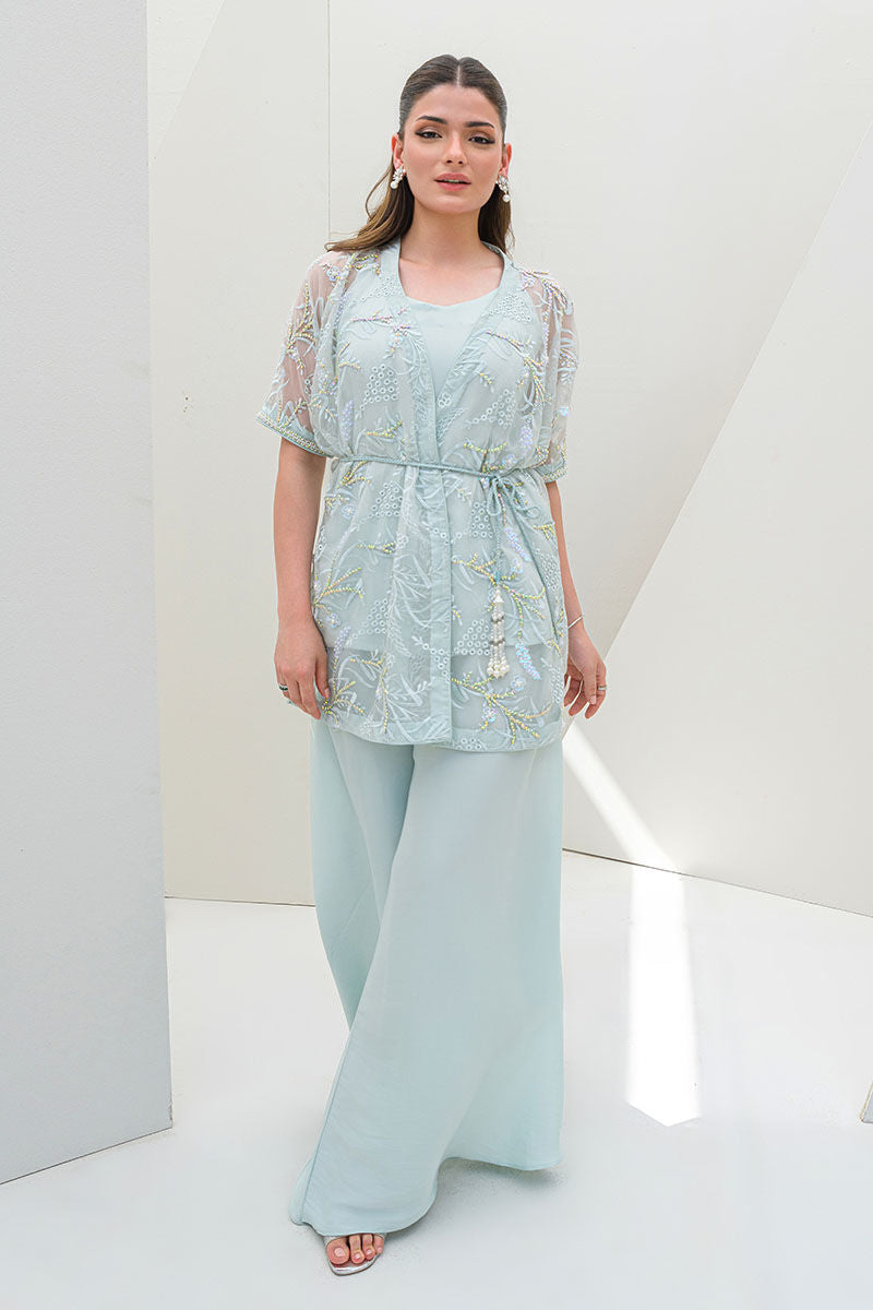 Fatima Khan | Serene Eid Luxe Pret | Luscious Aqua - Official Fatima Khan stockist in UK - Sakeena London