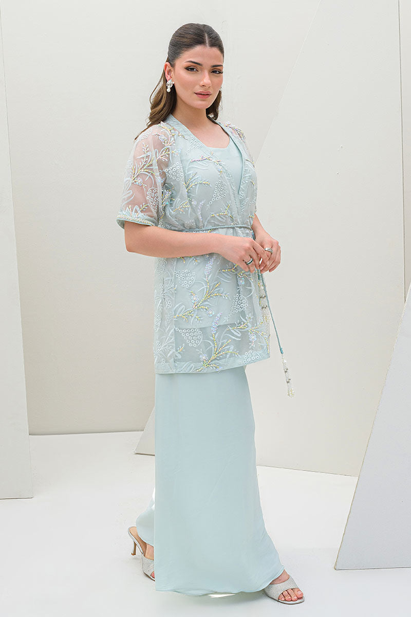 Fatima Khan | Serene Eid Luxe Pret | Luscious Aqua - Official Fatima Khan stockist in UK - Sakeena London