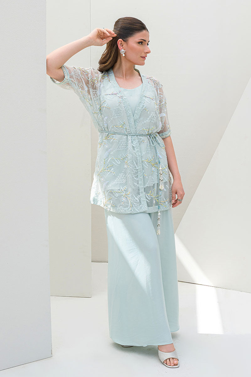 Fatima Khan | Serene Eid Luxe Pret | Luscious Aqua - Official Fatima Khan stockist in UK - Sakeena London