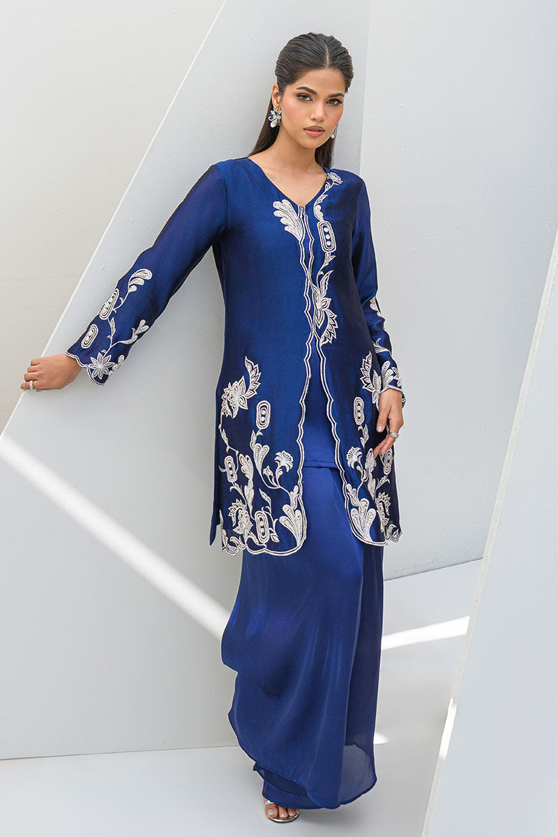 Fatima Khan | Serene Eid Luxe Pret | Blue Noir - Official Fatima Khan stockist in UK - Sakeena London