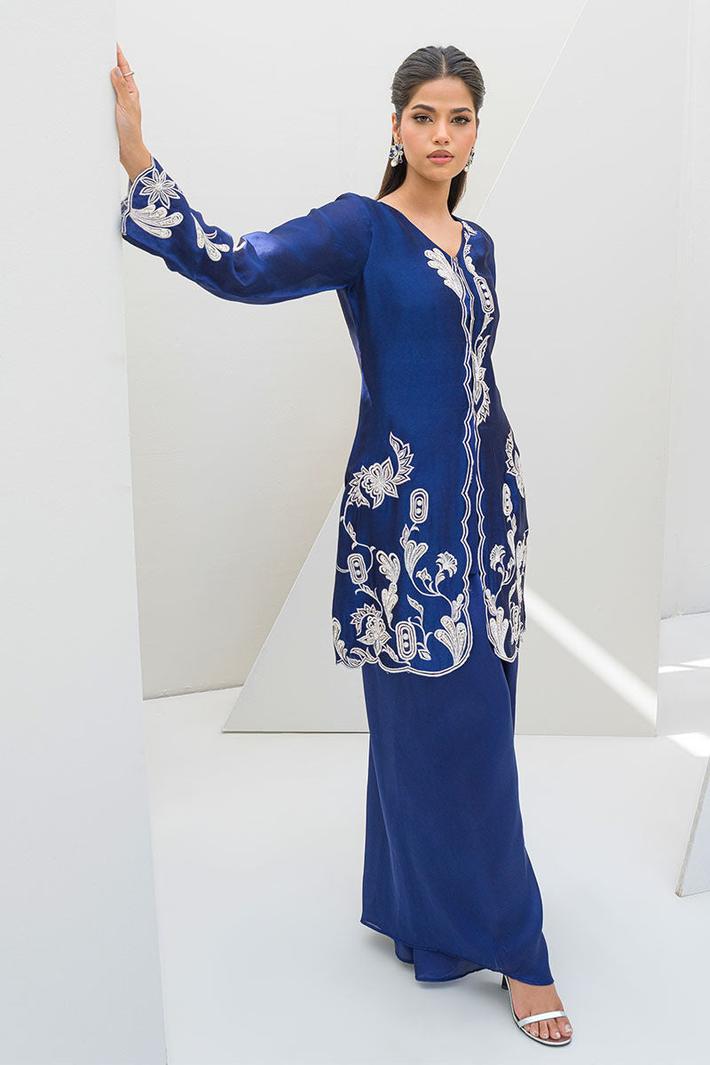 Fatima Khan | Serene Eid Luxe Pret | Blue Noir - Official Fatima Khan stockist in UK - Sakeena London