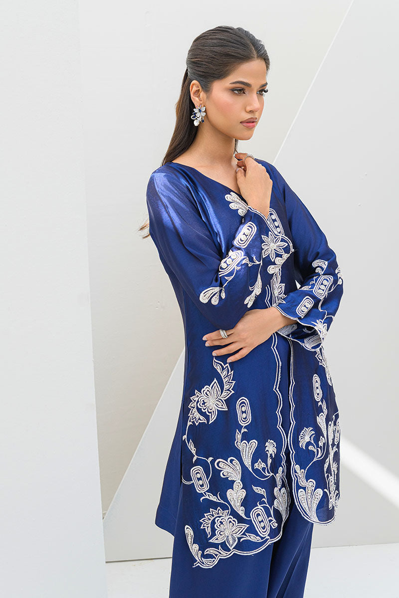 Fatima Khan | Serene Eid Luxe Pret | Blue Noir - Official Fatima Khan stockist in UK - Sakeena London