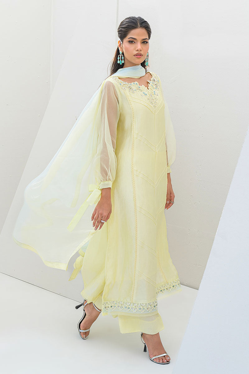 Fatima Khan | Serene Eid Luxe Pret | Lemon Love - Official Fatima Khan stockist in UK - Sakeena London