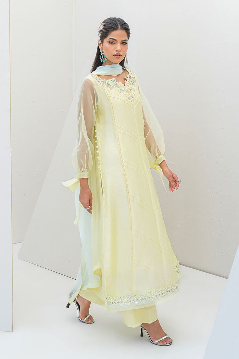 Fatima Khan | Serene Eid Luxe Pret | Lemon Love - Official Fatima Khan stockist in UK - Sakeena London