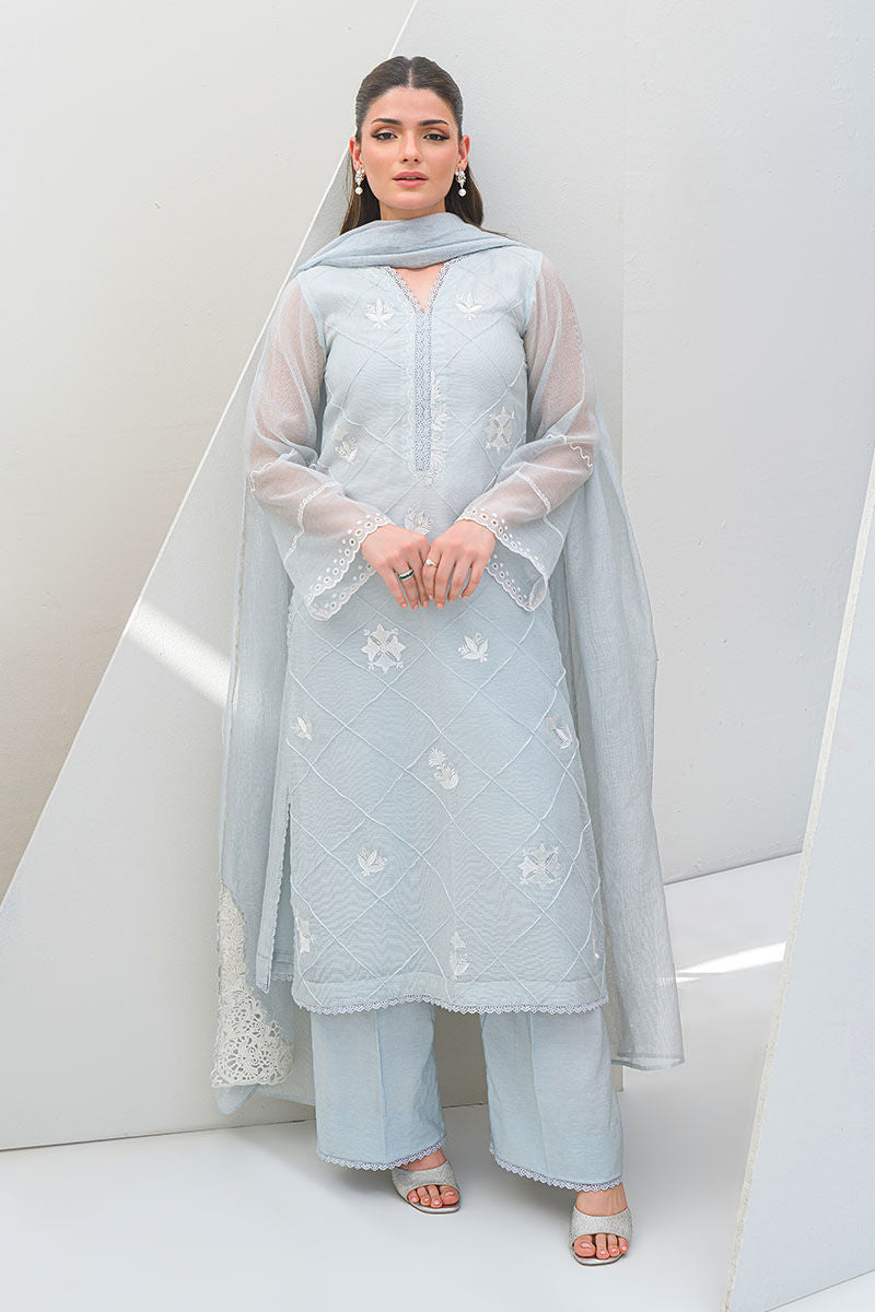 Fatima Khan | Serene Eid Luxe Pret | Azure Frost - Official Fatima Khan stockist in UK - Sakeena London