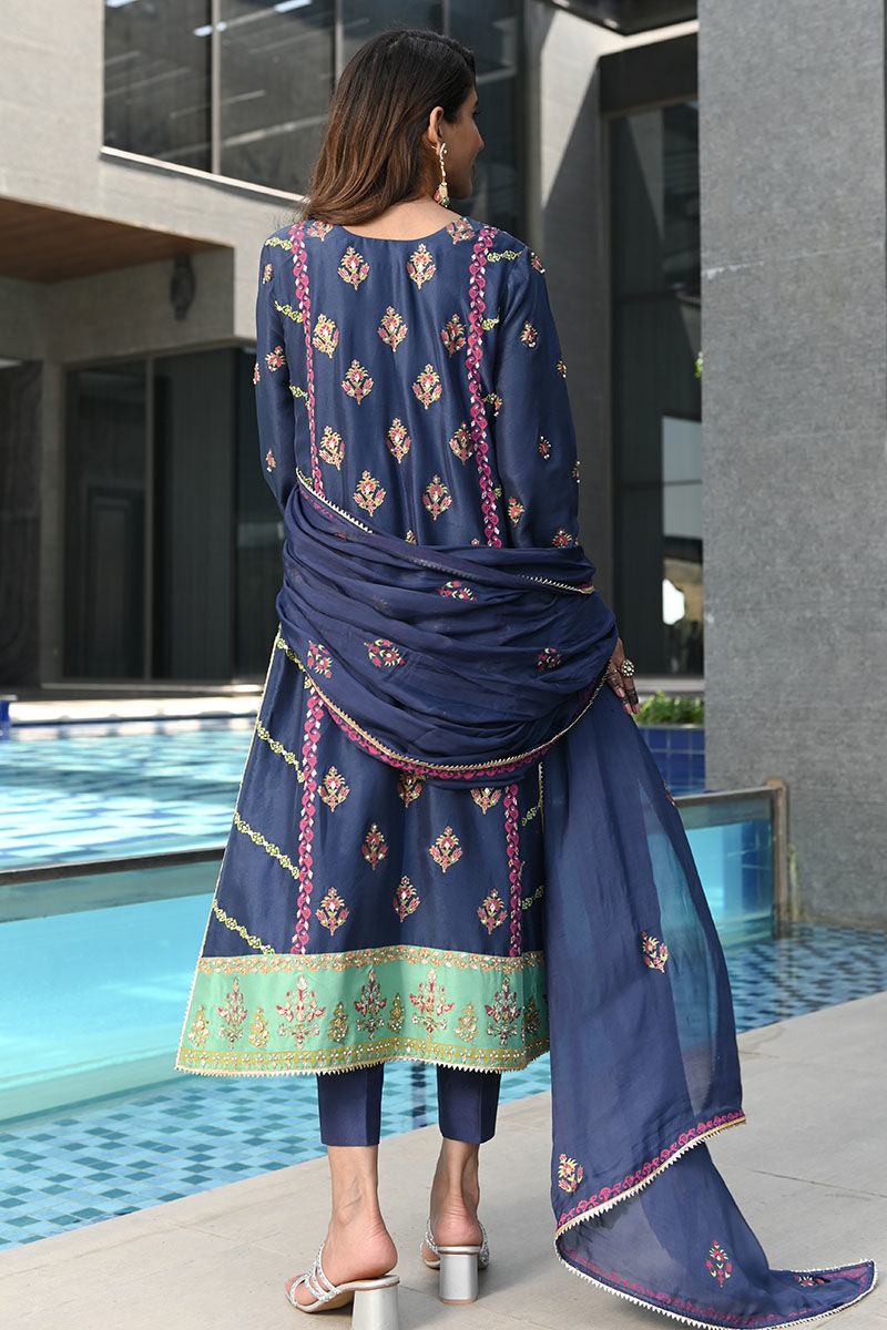 Ansab Jahangir | Luxury Silk Pret | BLUE SAPPHIRE - Official Ansab Jahangir stockist in UK - Sakeena London