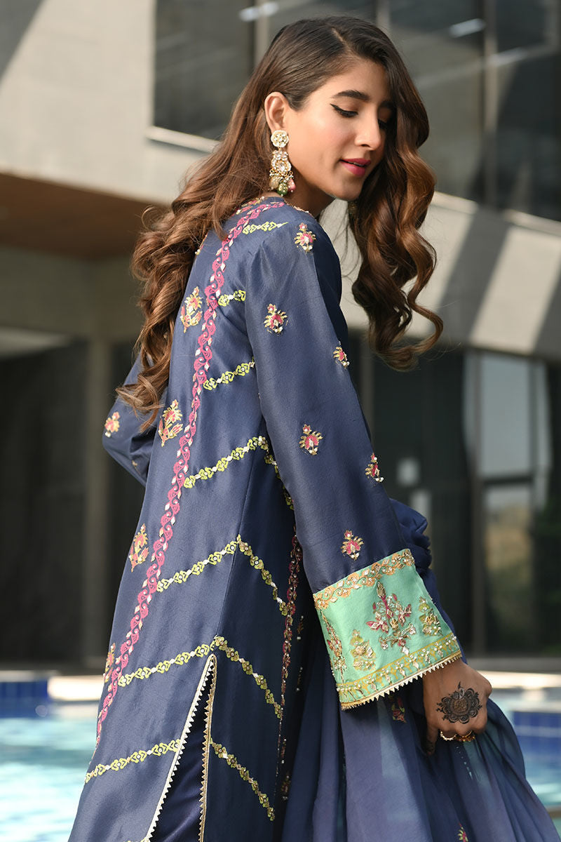 Ansab Jahangir | Luxury Silk Pret | BLUE SAPPHIRE - Official Ansab Jahangir stockist in UK - Sakeena London