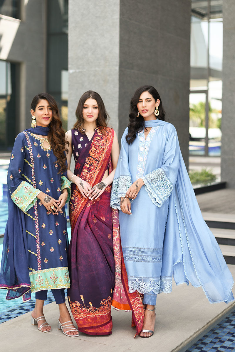 Ansab Jahangir | Luxury Silk Pret | BLUE SAPPHIRE - Official Ansab Jahangir stockist in UK - Sakeena London