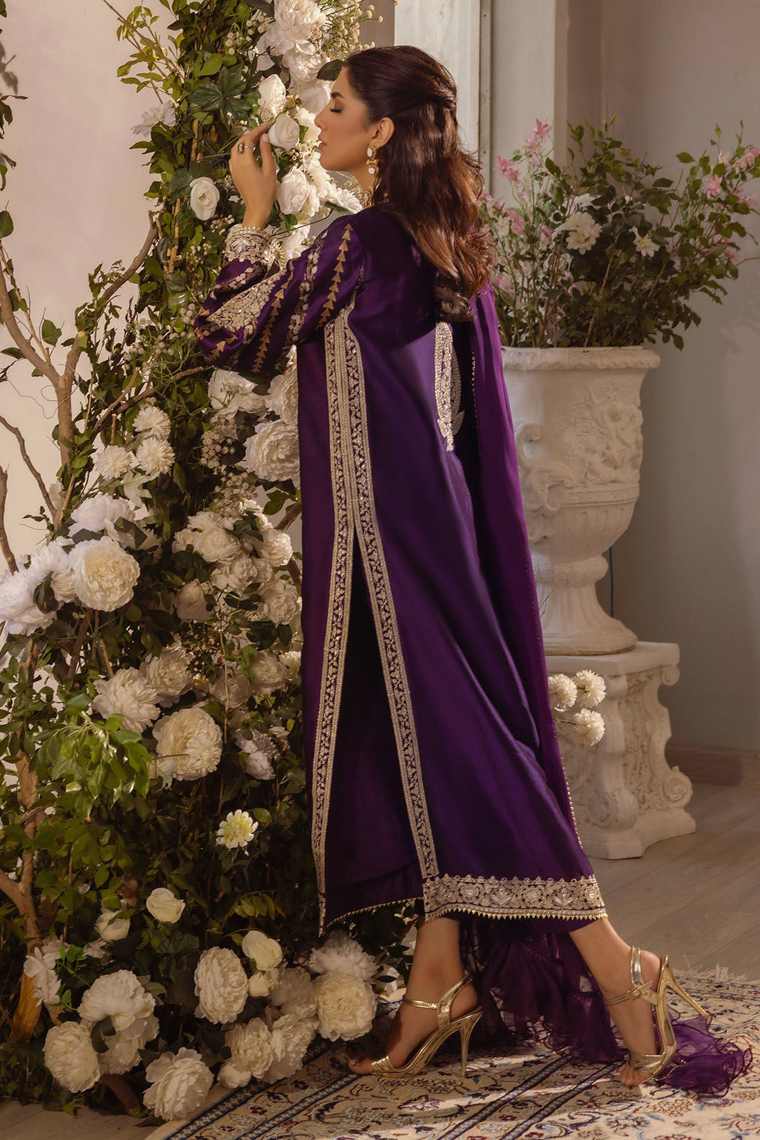Annus Abrar | Designer Picks 24 | VISAAL AUBERGINE - SHIRT AND DUPATTA - Official Annus Abrar stockist in UK - Sakeena London