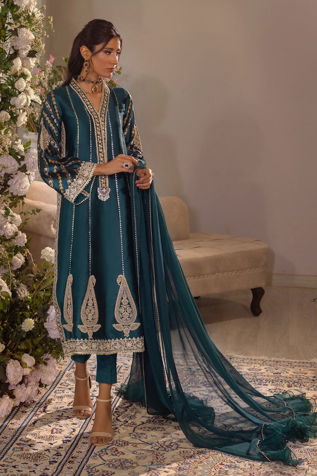 Annus Abrar | Designer Picks 24 | VISAAL EMERALD - SHIRT AND DUPATTA - Official Annus Abrar stockist in UK - Sakeena London