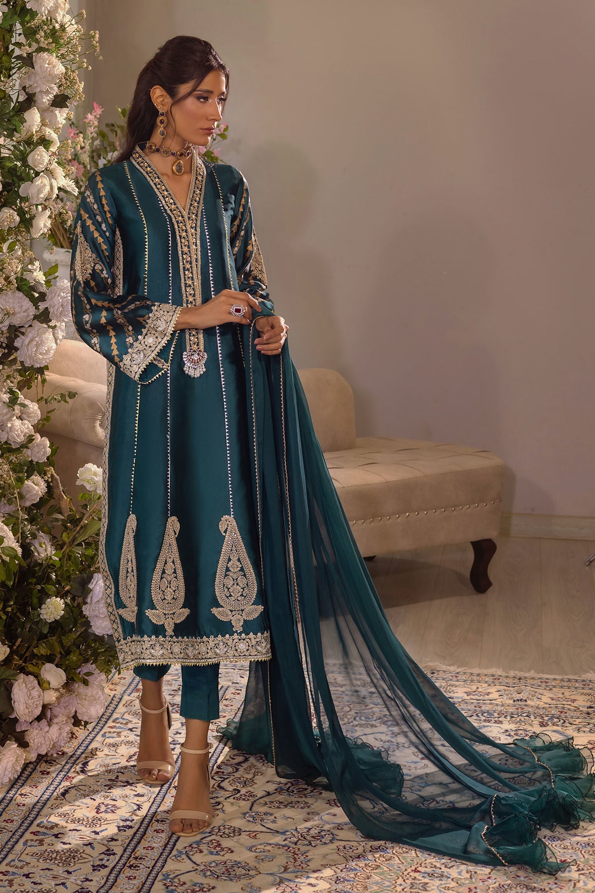 Annus Abrar | Designer Picks 24 | VISAAL EMERALD - SHIRT AND DUPATTA - Official Annus Abrar stockist in UK - Sakeena London