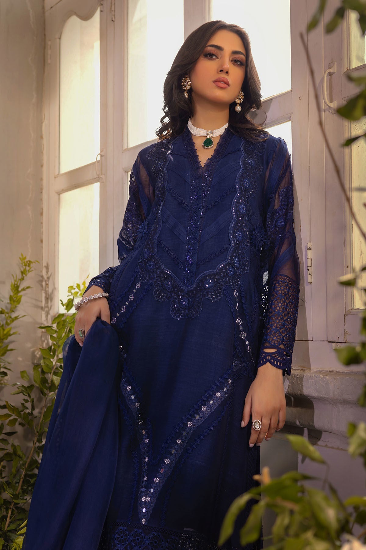 Annus Abrar | Designer Picks 24 | MISHKA MIDNIGHT BLUE - SHIRT AND PANTS - Official Annus Abrar stockist in UK - Sakeena London
