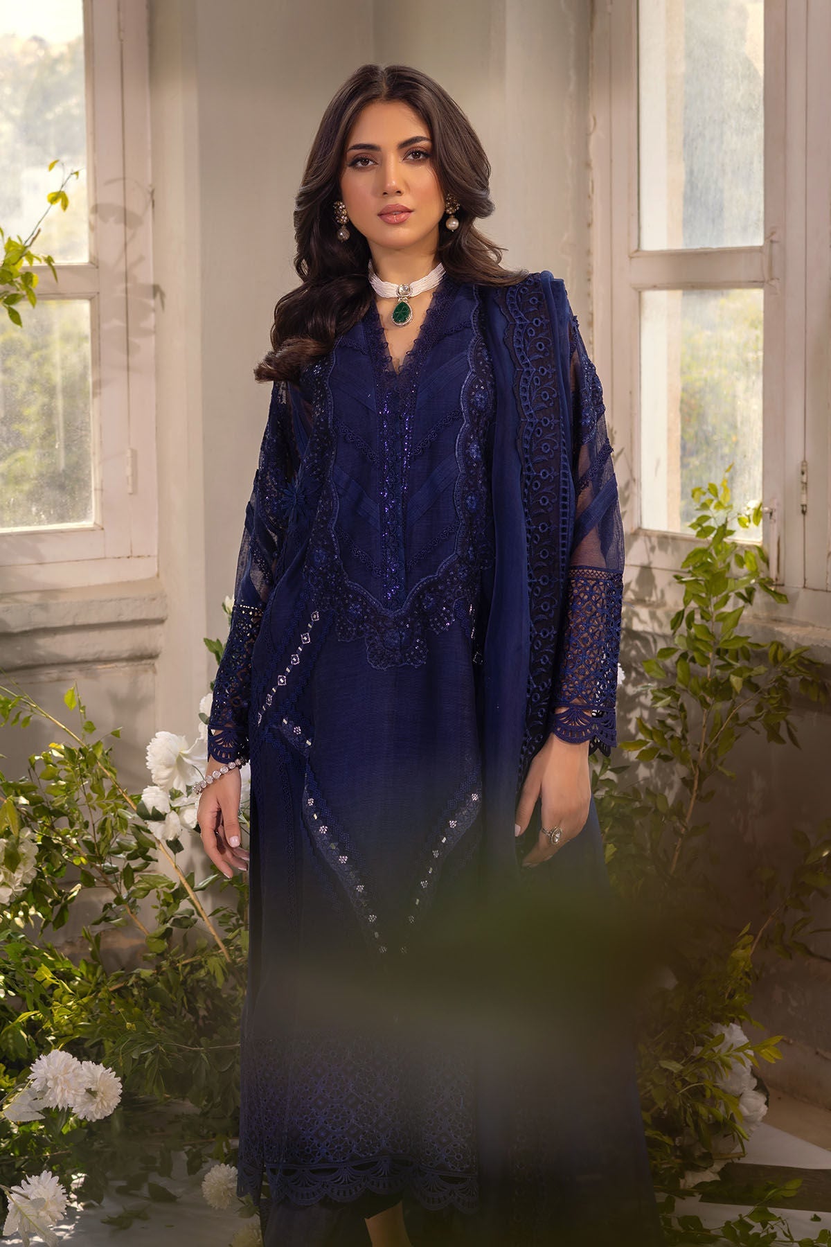 Annus Abrar | Designer Picks 24 | MISHKA MIDNIGHT BLUE - SHIRT AND PANTS - Official Annus Abrar stockist in UK - Sakeena London
