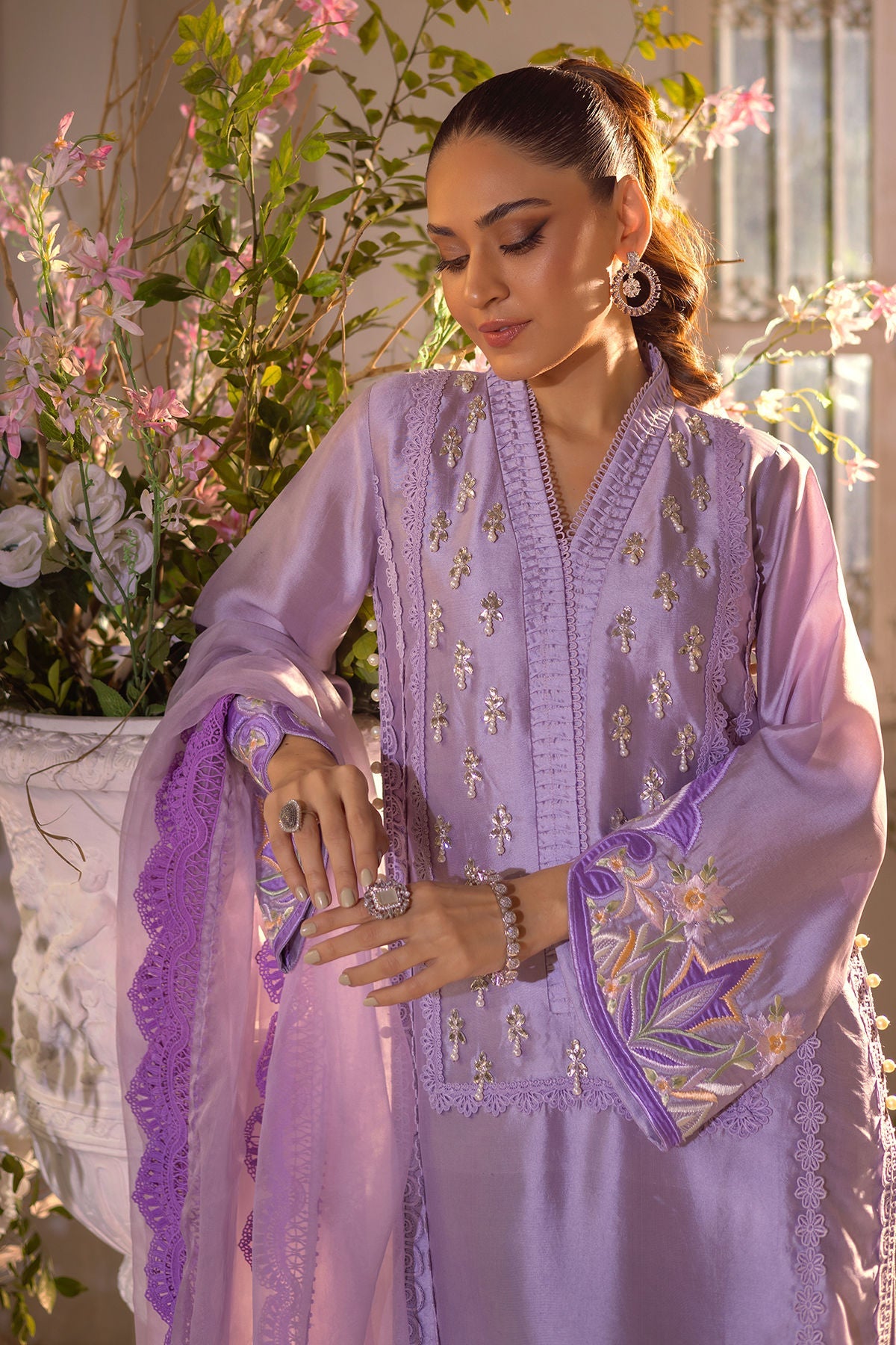 Annus Abrar | Designer Picks 24 | MAMIA LILAC - SHIRT AND PANTS - Official Annus Abrar stockist in UK - Sakeena London