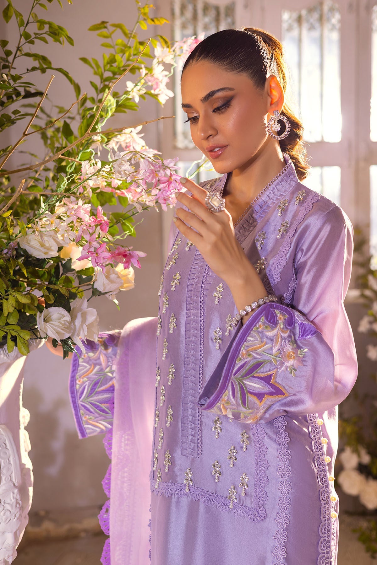 Annus Abrar | Designer Picks 24 | MAMIA LILAC - SHIRT AND PANTS - Official Annus Abrar stockist in UK - Sakeena London