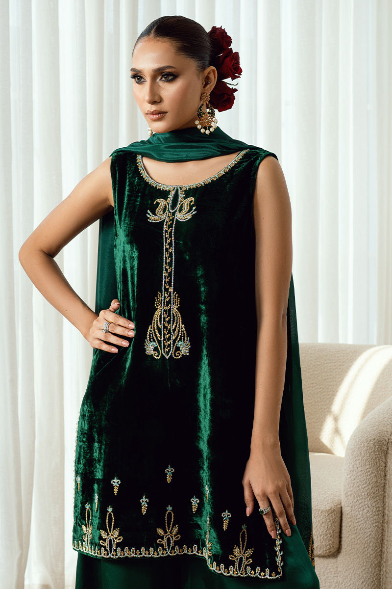 Fatima Khan | Warm Whisper Velvet 25 | Emerald Dusk - Official Fatima Khan stockist in UK - Sakeena London