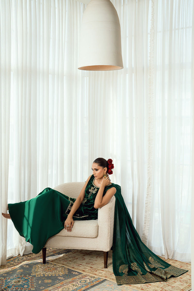 Fatima Khan | Warm Whisper Velvet 25 | Emerald Dusk - Official Fatima Khan stockist in UK - Sakeena London