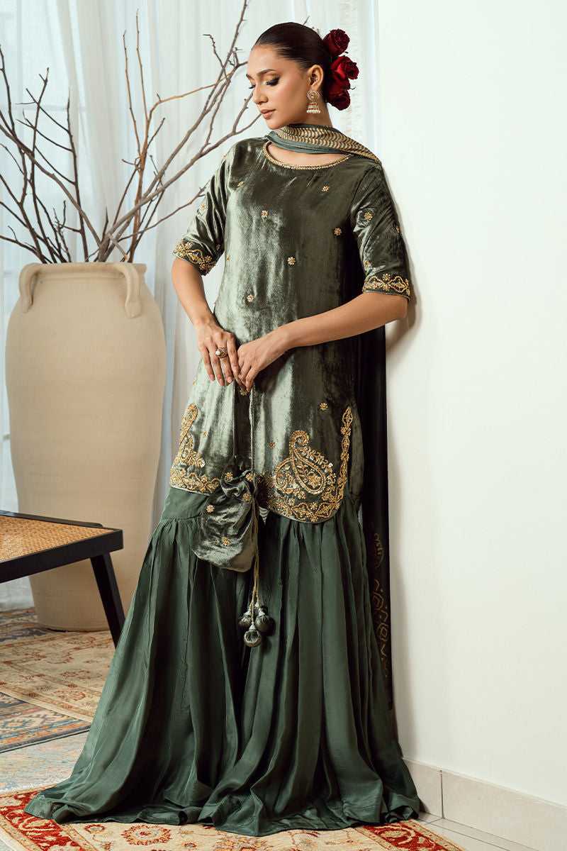 Fatima Khan | Warm Whisper Velvet 25 | Olive Dynasty - Official Fatima Khan stockist in UK - Sakeena London