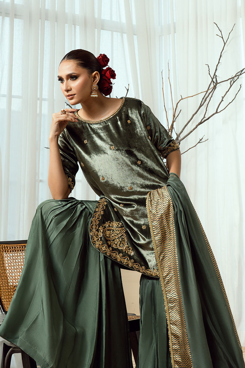 Fatima Khan | Warm Whisper Velvet 25 | Olive Dynasty - Official Fatima Khan stockist in UK - Sakeena London