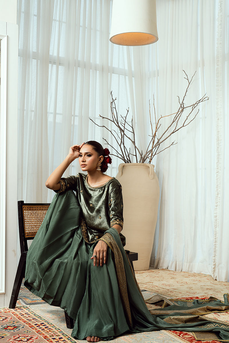 Fatima Khan | Warm Whisper Velvet 25 | Olive Dynasty - Official Fatima Khan stockist in UK - Sakeena London