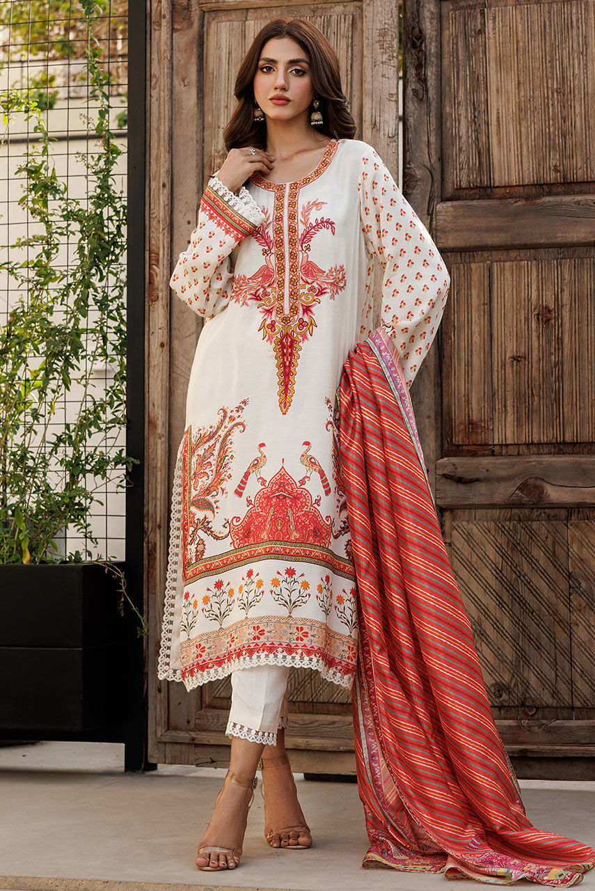 Deepak Perwani | Festive Lawn 24 | KTD4073 - Official Deepak Perwani stockist in UK - Sakeena London