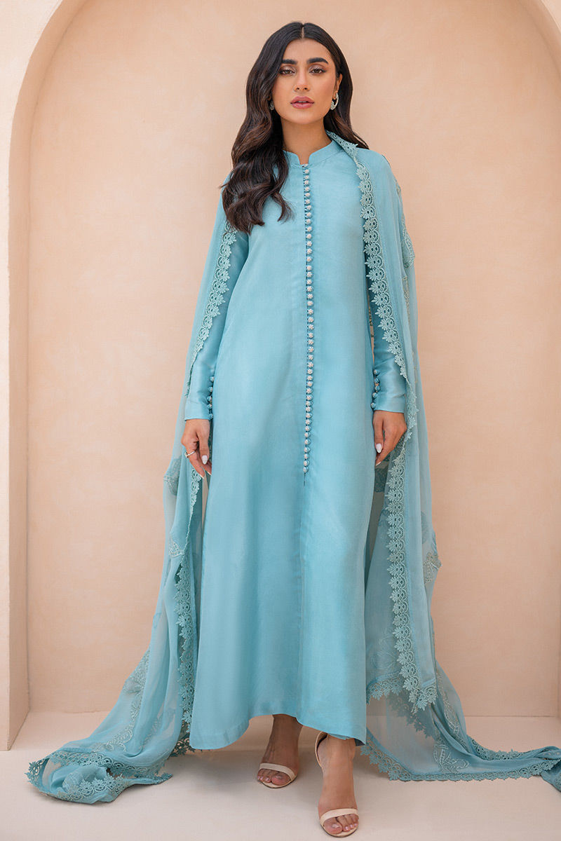 Ansab Jahangir | Luxury Silk Pret | AURORA FROST - Official Ansab Jahangir stockist in UK - Sakeena London