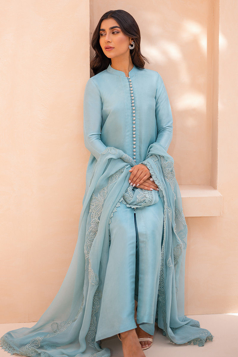 Ansab Jahangir | Luxury Silk Pret | AURORA FROST - Official Ansab Jahangir stockist in UK - Sakeena London