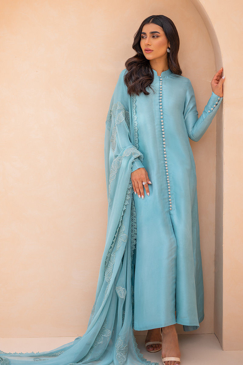 Ansab Jahangir | Luxury Silk Pret | AURORA FROST - Official Ansab Jahangir stockist in UK - Sakeena London