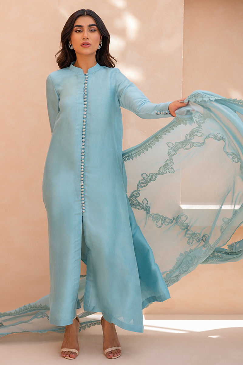 Ansab Jahangir | Luxury Silk Pret | AURORA FROST - Official Ansab Jahangir stockist in UK - Sakeena London