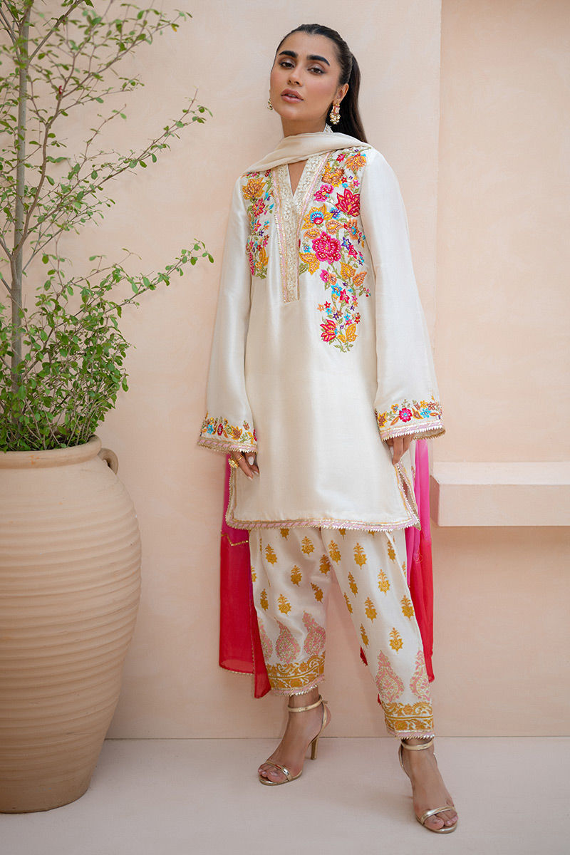Ansab Jahangir | Luxury Silk Pret | ETHEREAL WHISPER - Official Ansab Jahangir stockist in UK - Sakeena London