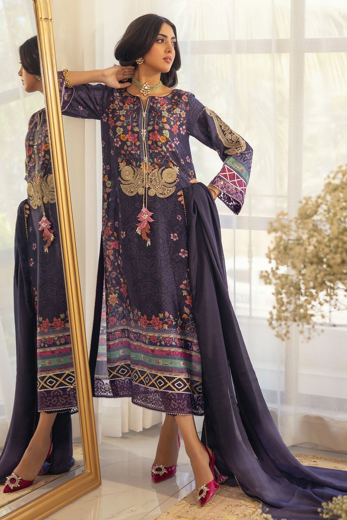 Annus Abrar | Luxe Silk Pret | ZELYA-SHIRT AND DUPATTA - Official Annus Abrar stockist in UK - Sakeena London