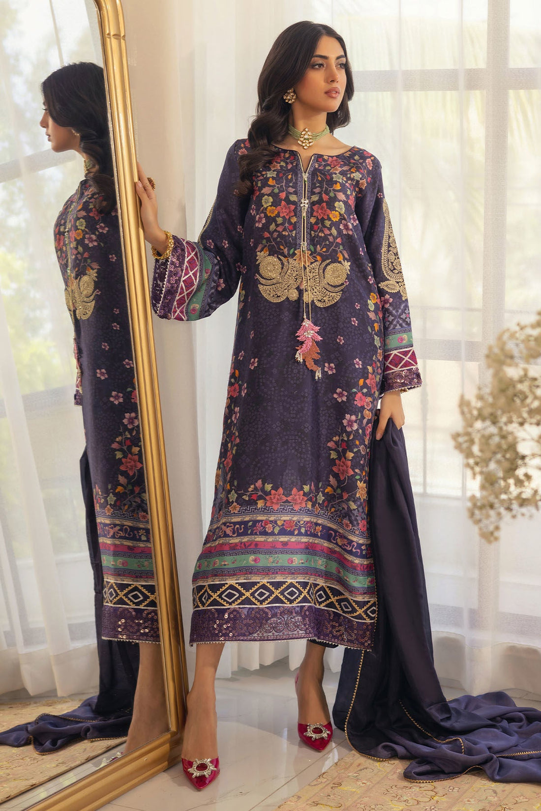 Annus Abrar | Luxe Silk Pret | ZELYA-SHIRT AND DUPATTA - Official Annus Abrar stockist in UK - Sakeena London
