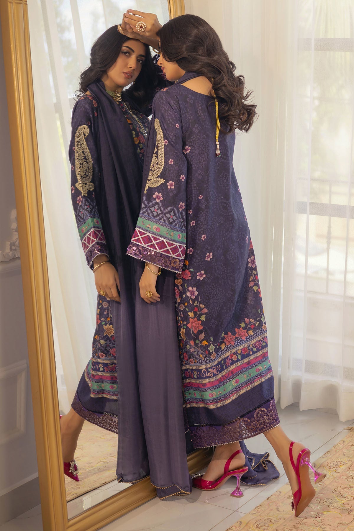 Annus Abrar | Luxe Silk Pret | ZELYA-SHIRT AND DUPATTA - Official Annus Abrar stockist in UK - Sakeena London