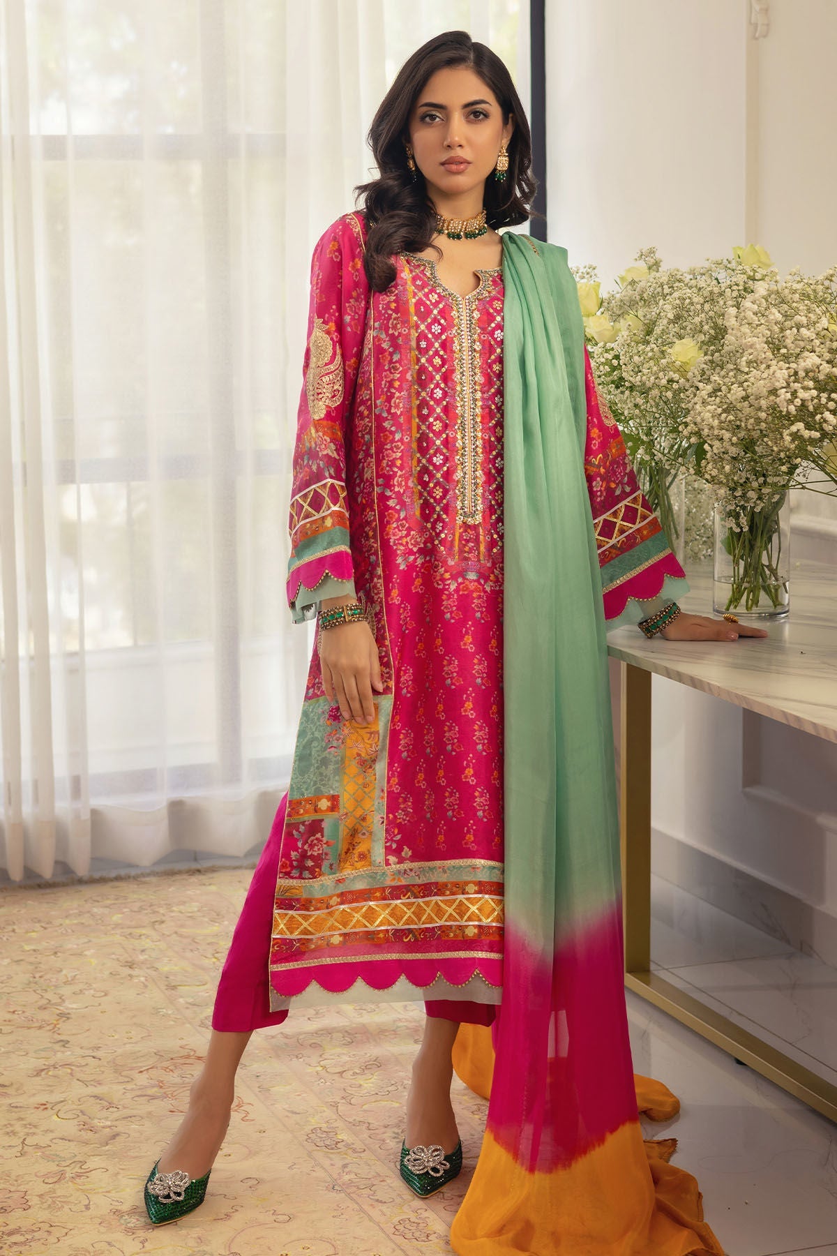 Annus Abrar | Luxe Silk Pret | RENYA-SHIRT AND DUPATTA - Official Annus Abrar stockist in UK - Sakeena London