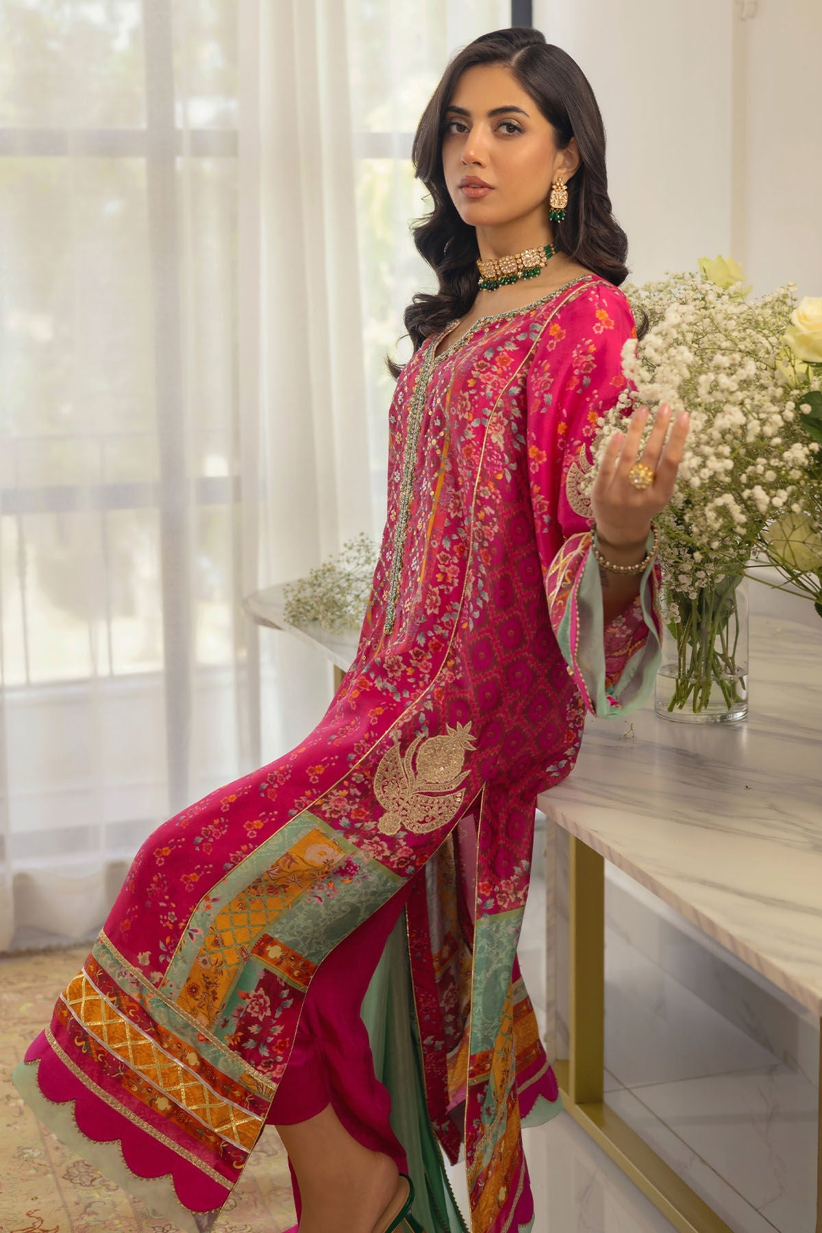 Annus Abrar | Luxe Silk Pret | RENYA-SHIRT AND DUPATTA - Official Annus Abrar stockist in UK - Sakeena London