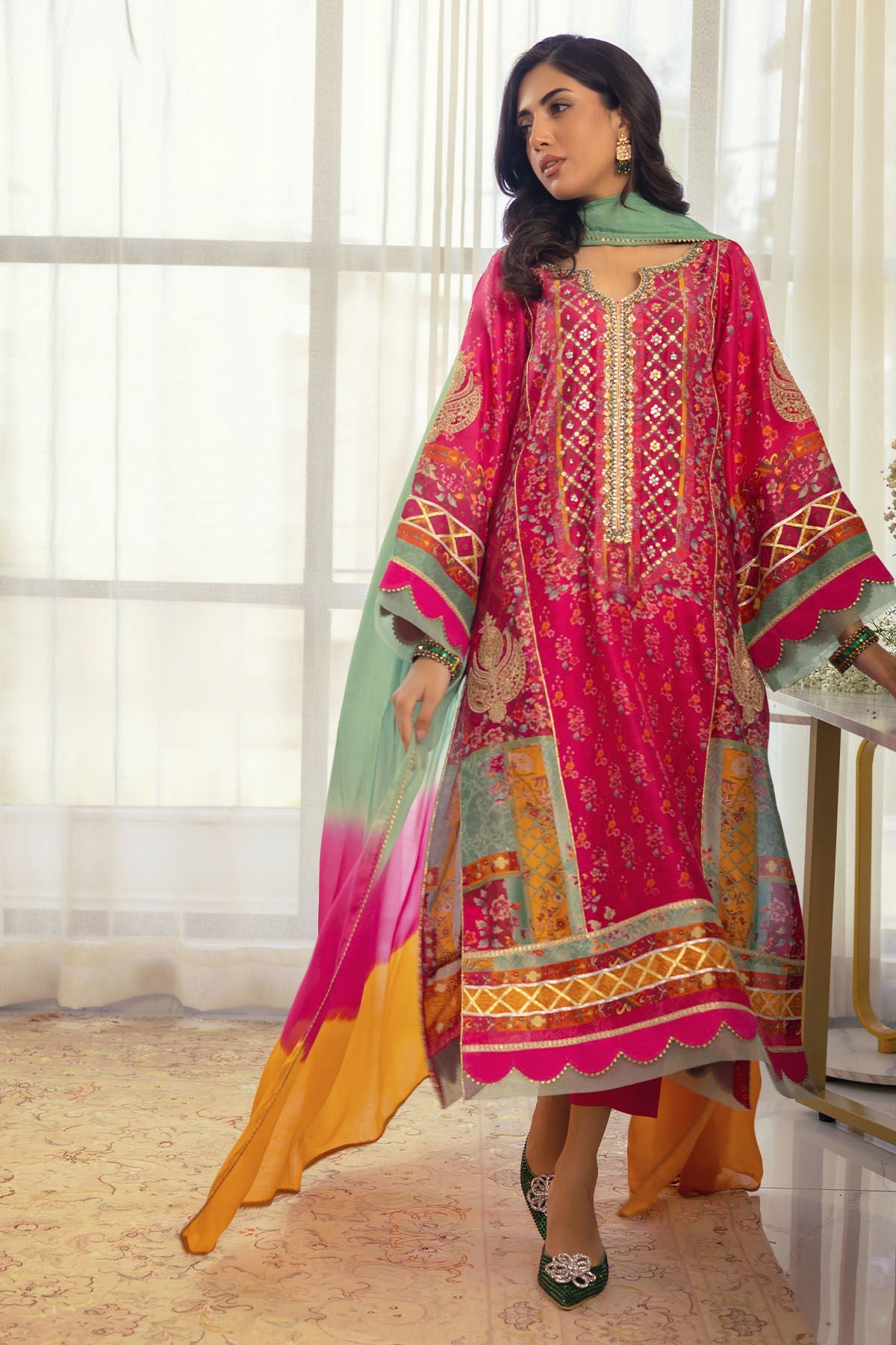 Annus Abrar | Luxe Silk Pret | RENYA-SHIRT AND DUPATTA - Official Annus Abrar stockist in UK - Sakeena London