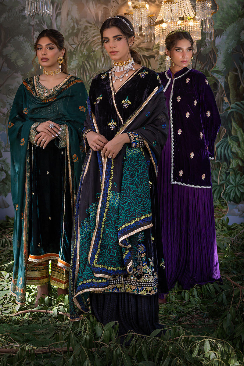 Ansab Jahangir | Bow Velvet Edit | ESMERALDA - Official Ansab Jahangir stockist in UK - Sakeena London
