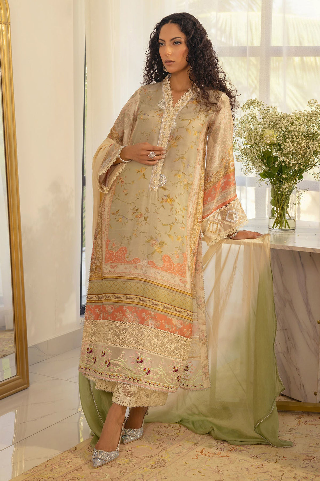 Annus Abrar | Luxe Silk Pret | RESHMA-SHIRT AND DUPATTA - Official Annus Abrar stockist in UK - Sakeena London
