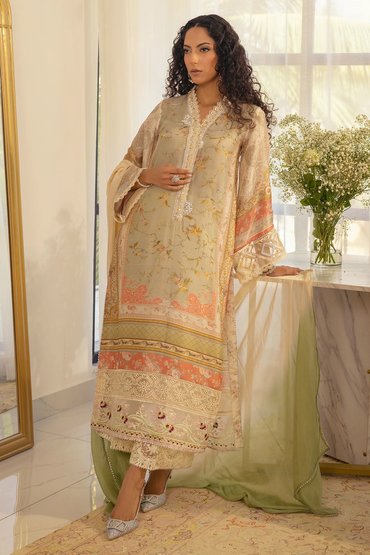 Annus Abrar | Luxe Silk Pret | RESHMA-SHIRT AND DUPATTA - Official Annus Abrar stockist in UK - Sakeena London