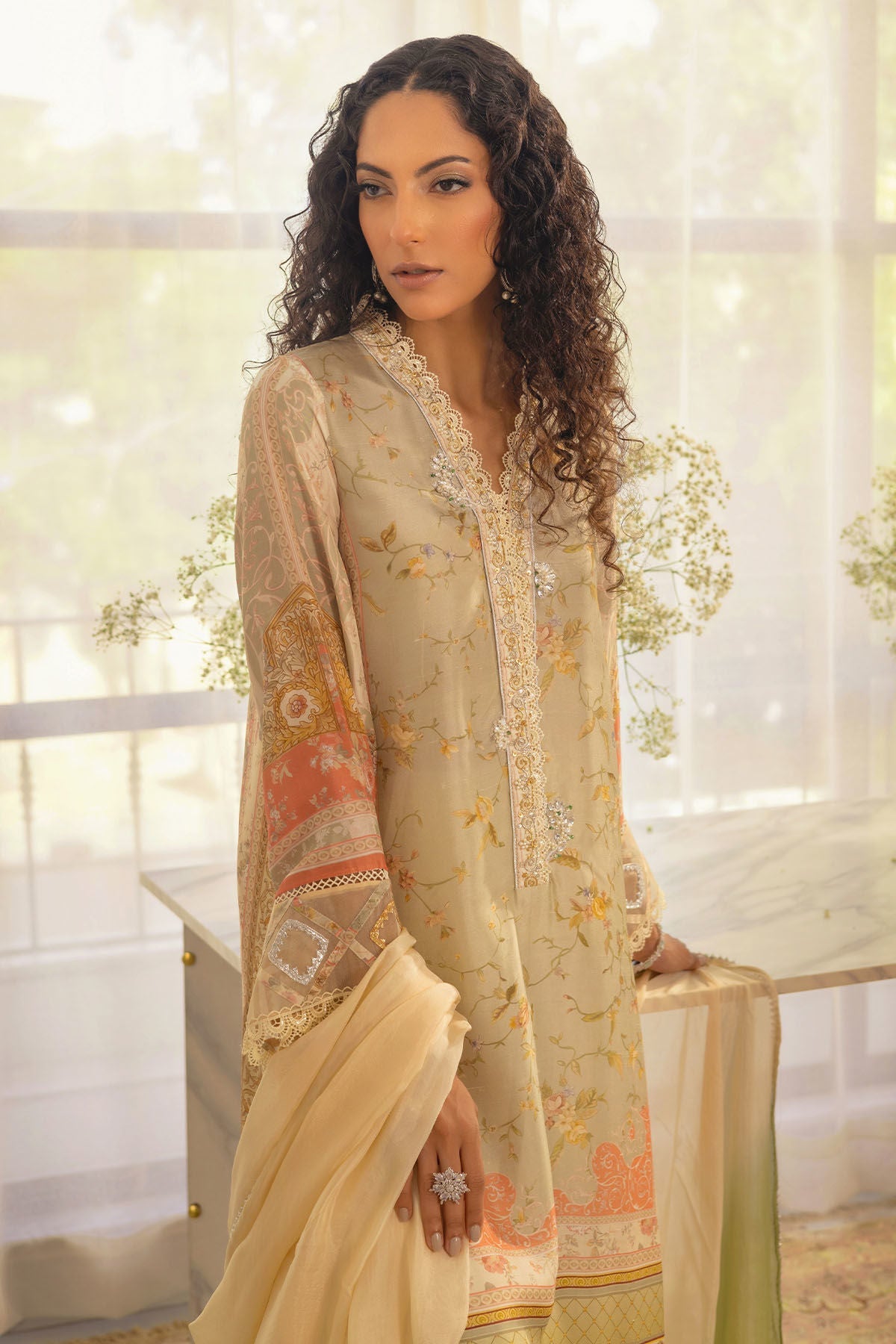 Annus Abrar | Luxe Silk Pret | RESHMA-SHIRT AND DUPATTA - Official Annus Abrar stockist in UK - Sakeena London