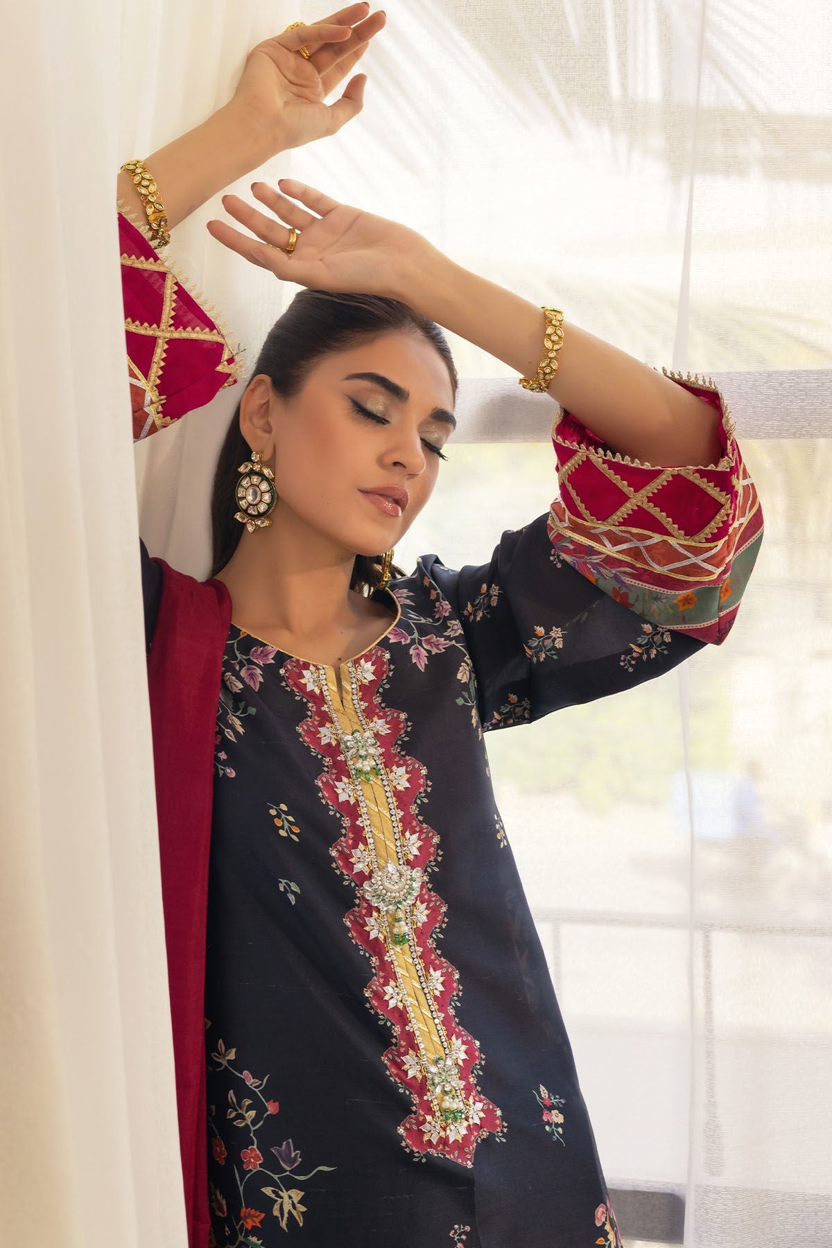Annus Abrar | Luxe Silk Pret | BANIRA - SHIRT AND DUPATTA - Official Annus Abrar stockist in UK - Sakeena London