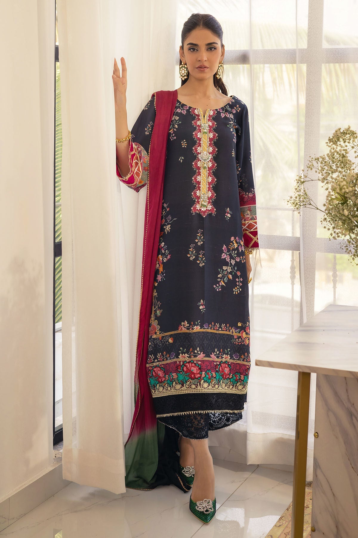 Annus Abrar | Luxe Silk Pret | BANIRA - SHIRT AND DUPATTA - Official Annus Abrar stockist in UK - Sakeena London