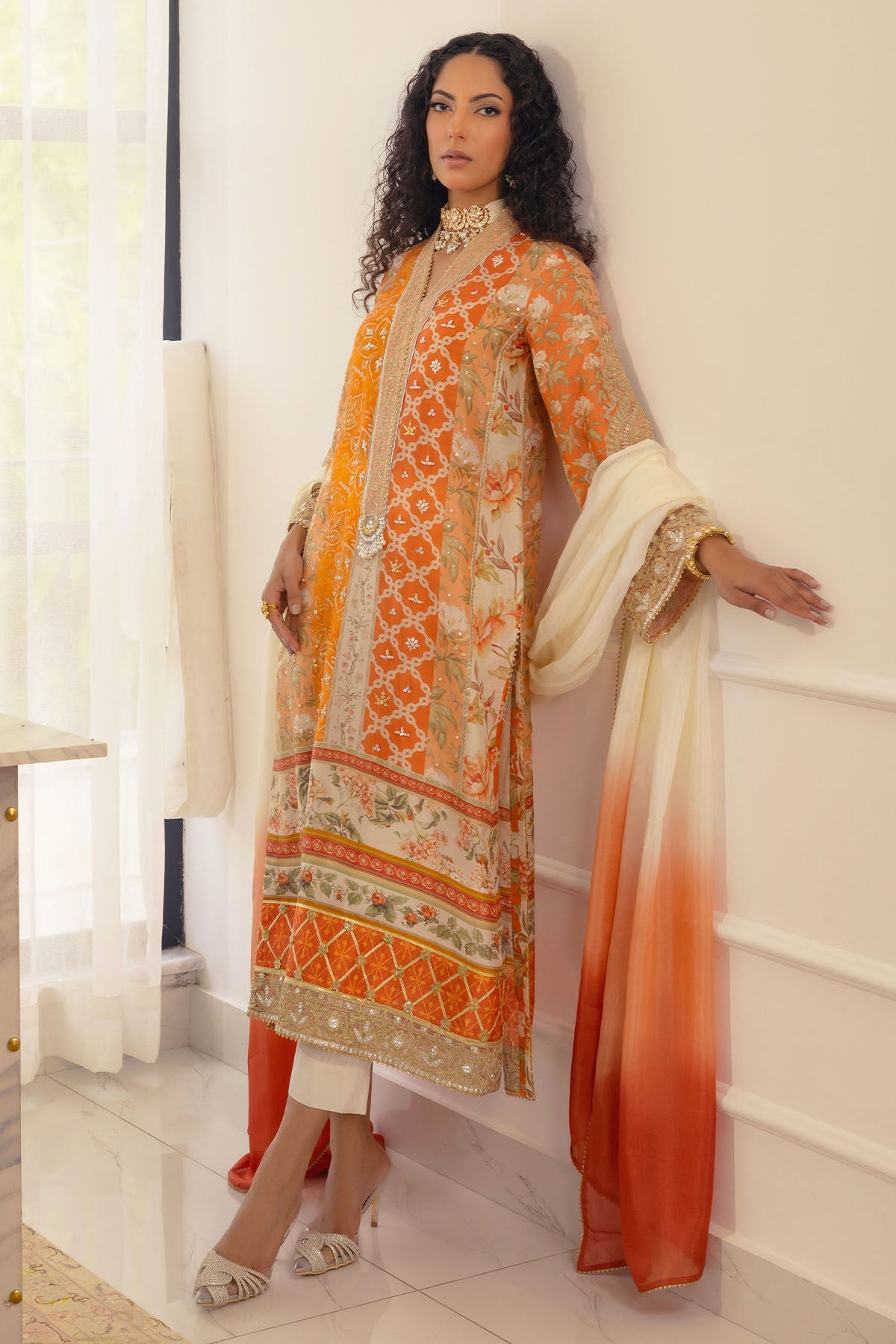 Annus Abrar | Luxe Silk Pret | LAMYA - SHIRT AND DUPATTA - Official Annus Abrar stockist in UK - Sakeena London
