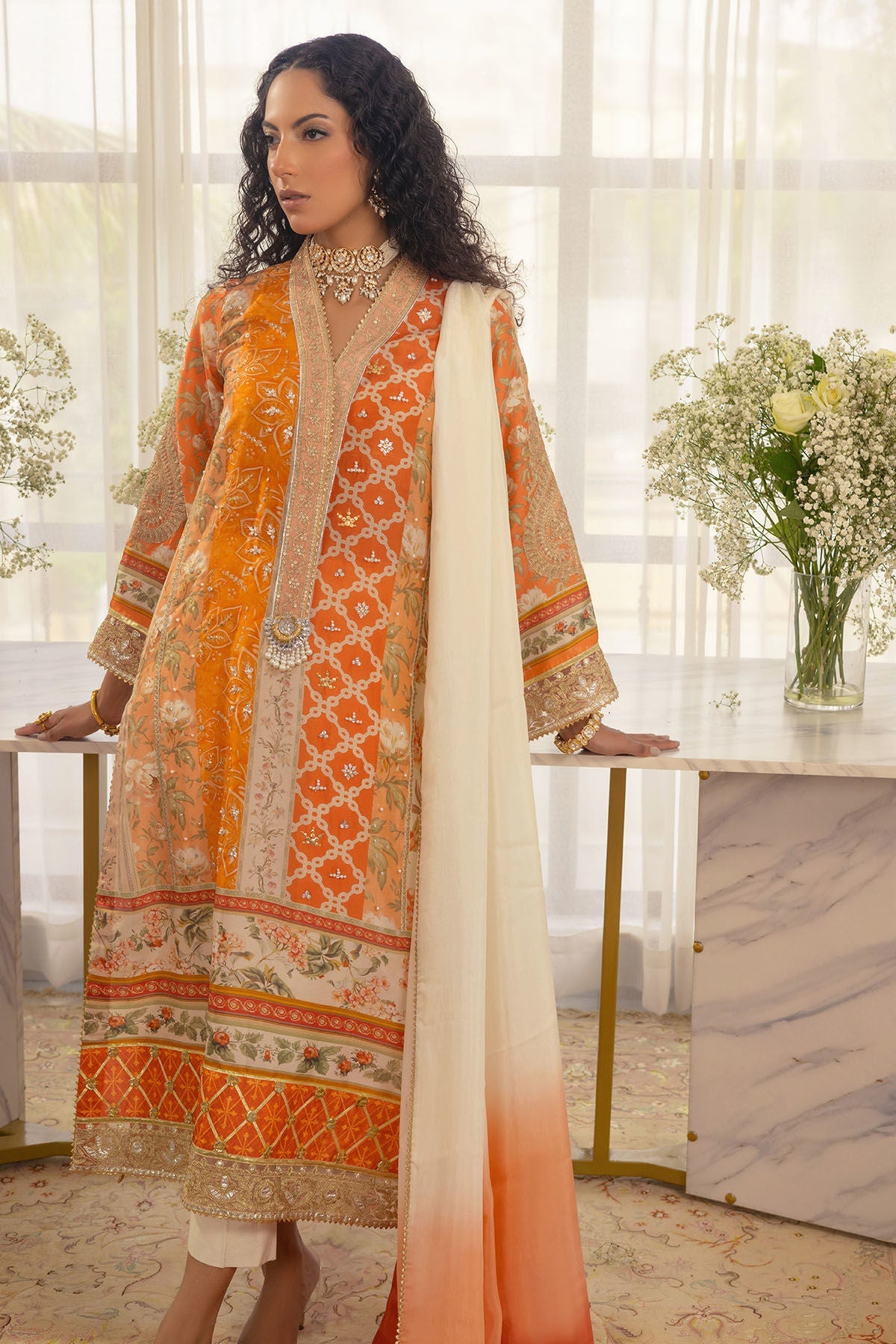 Annus Abrar | Luxe Silk Pret | LAMYA - SHIRT AND DUPATTA - Official Annus Abrar stockist in UK - Sakeena London