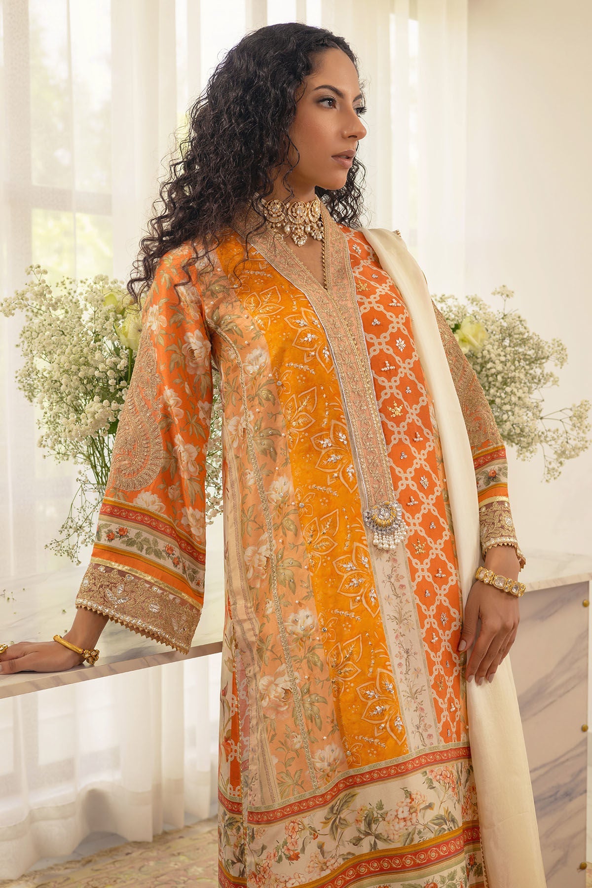 Annus Abrar | Luxe Silk Pret | LAMYA - SHIRT AND DUPATTA - Official Annus Abrar stockist in UK - Sakeena London