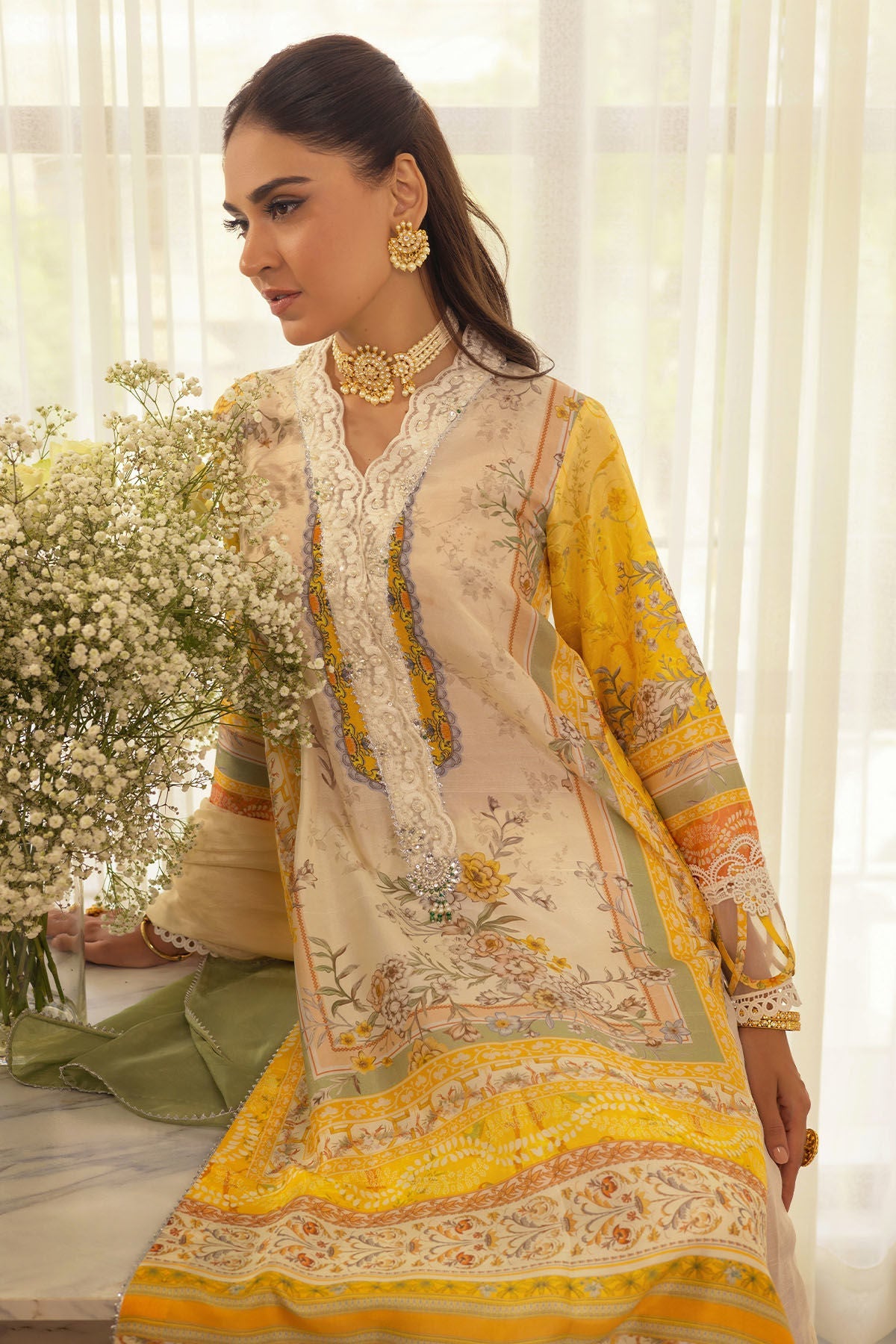Annus Abrar | Luxe Silk Pret | ESMEYA - SHIRT AND DUPATTA - Official Annus Abrar stockist in UK - Sakeena London