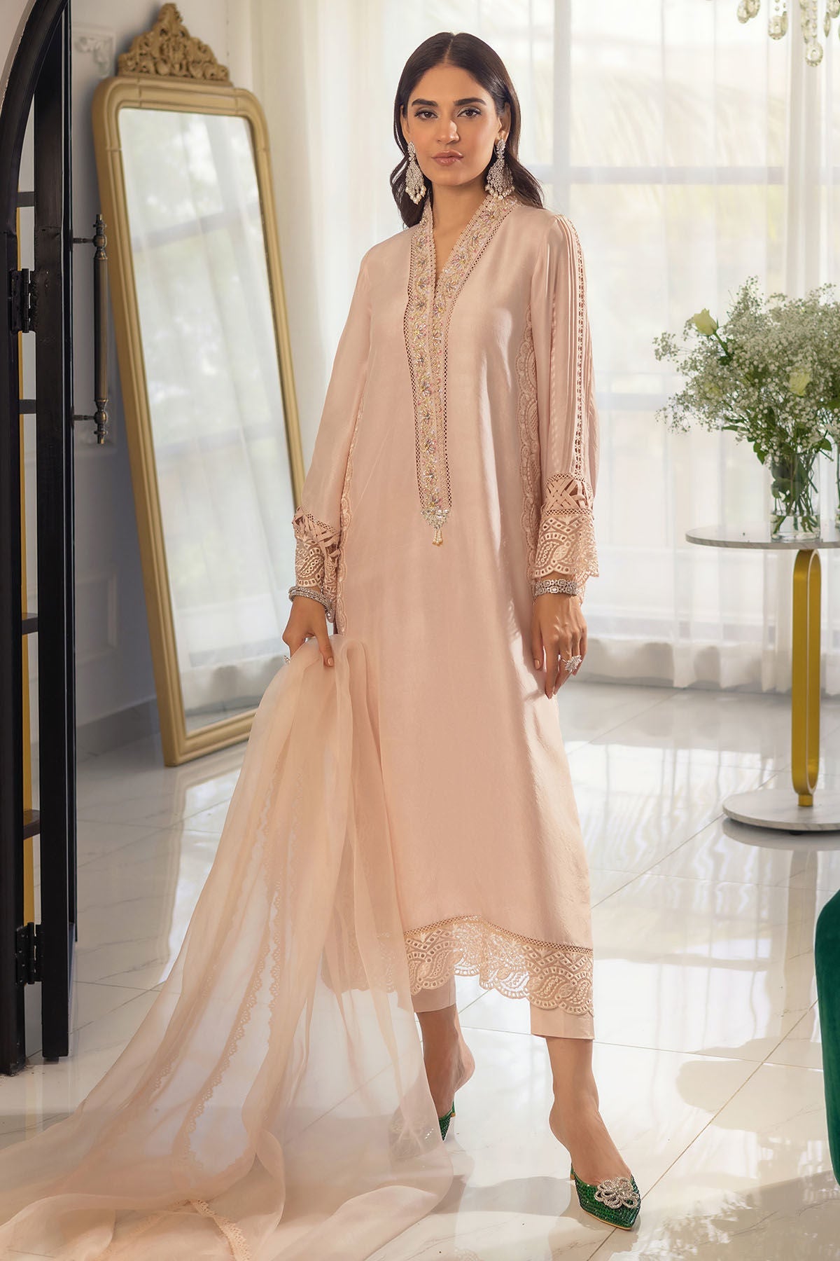 Annus Abrar | Designer Picks 24 | RAYLA SAND - SHIRT AND PANTS - Official Annus Abrar stockist in UK - Sakeena London