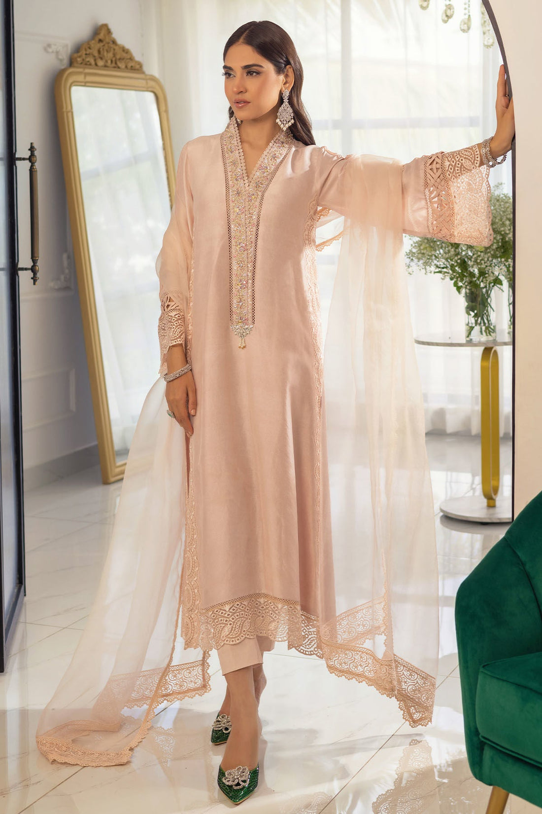 Annus Abrar | Designer Picks 24 | RAYLA SAND - SHIRT AND PANTS - Official Annus Abrar stockist in UK - Sakeena London